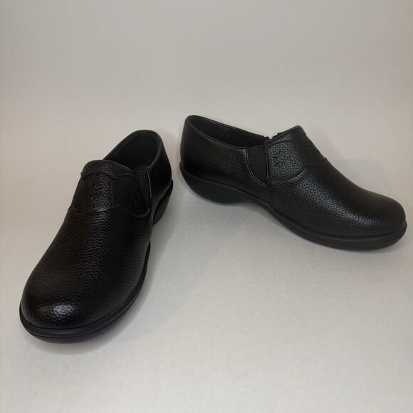 Flex Step Women Wide Black Shoes Loafers Size 7W With Memory Foam - Picture 1 of 13